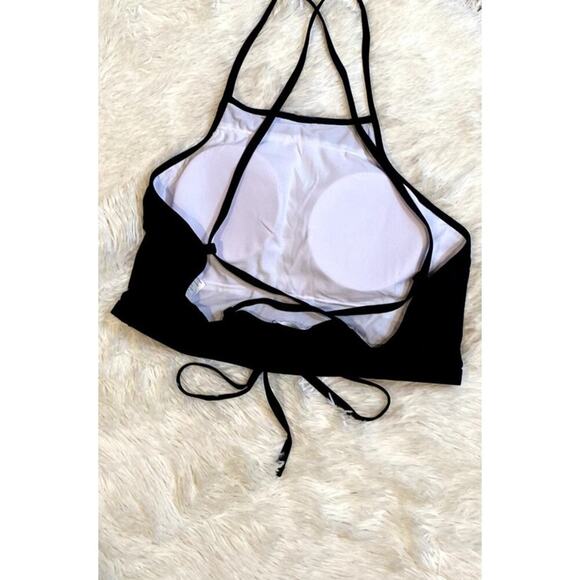 Ekouaer Black and White Two Piece Bathing Swim Suit - Size XL (NWT) - Picture 4 of 6